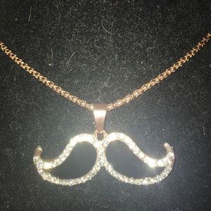 Betsey Johnson Mustache Bling Necklace